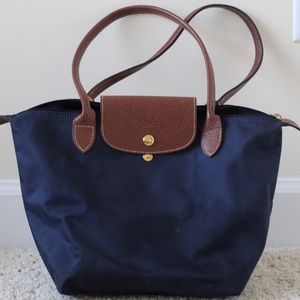 Longchamp Small Le Pliage Tote Navy Blue
